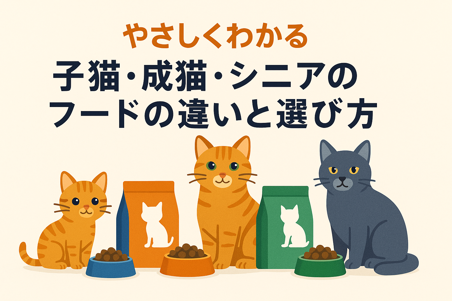 やさしくわかる：子猫・成猫・シニアのフードの違いと選び方