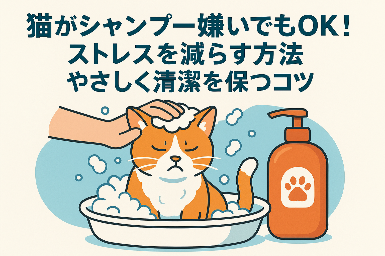 猫がシャンプー嫌いでもOK！ストレスを減らす方法｜やさしく清潔を保つコツ