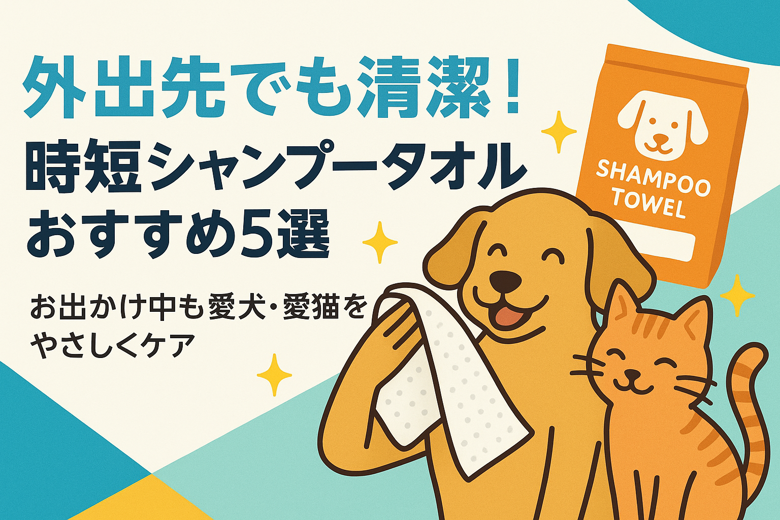 外出先でも清潔!時短シャンプータオルおすすめ5選|お出かけ中も愛犬・愛猫をやさしくケア