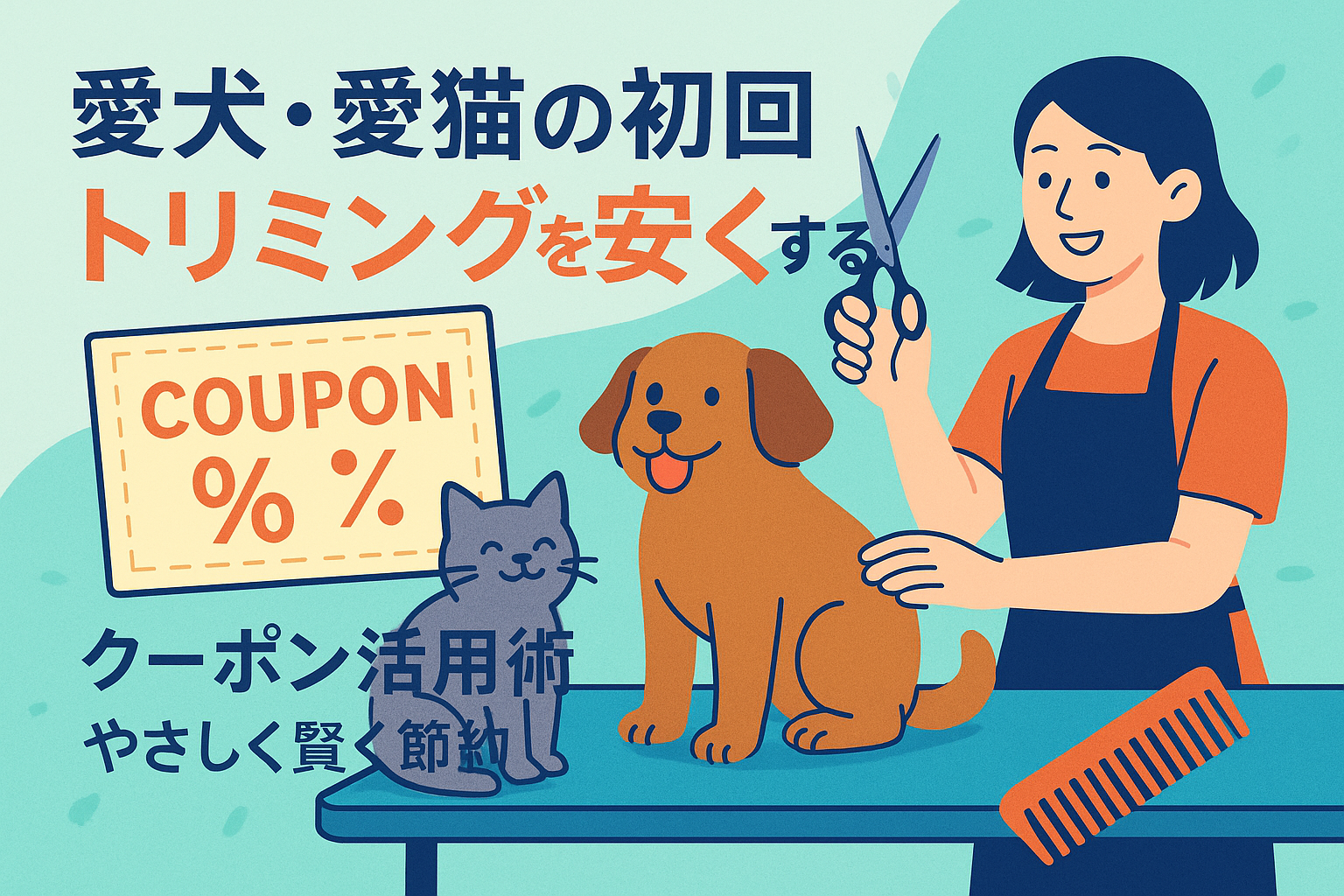 愛犬・愛猫の初回トリミングを安くする!クーポン活用術|やさしく賢く節約