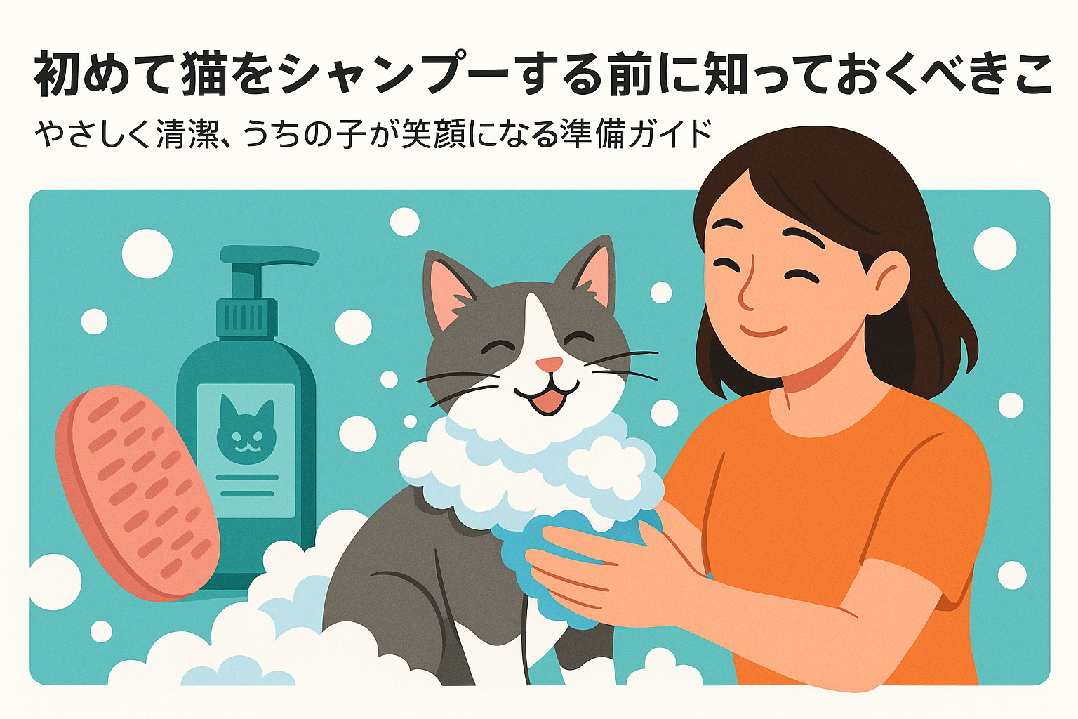 初めて猫をシャンプーする前に知っておくべきこと|やさしく清潔、うちの子が笑顔になる準備ガイド