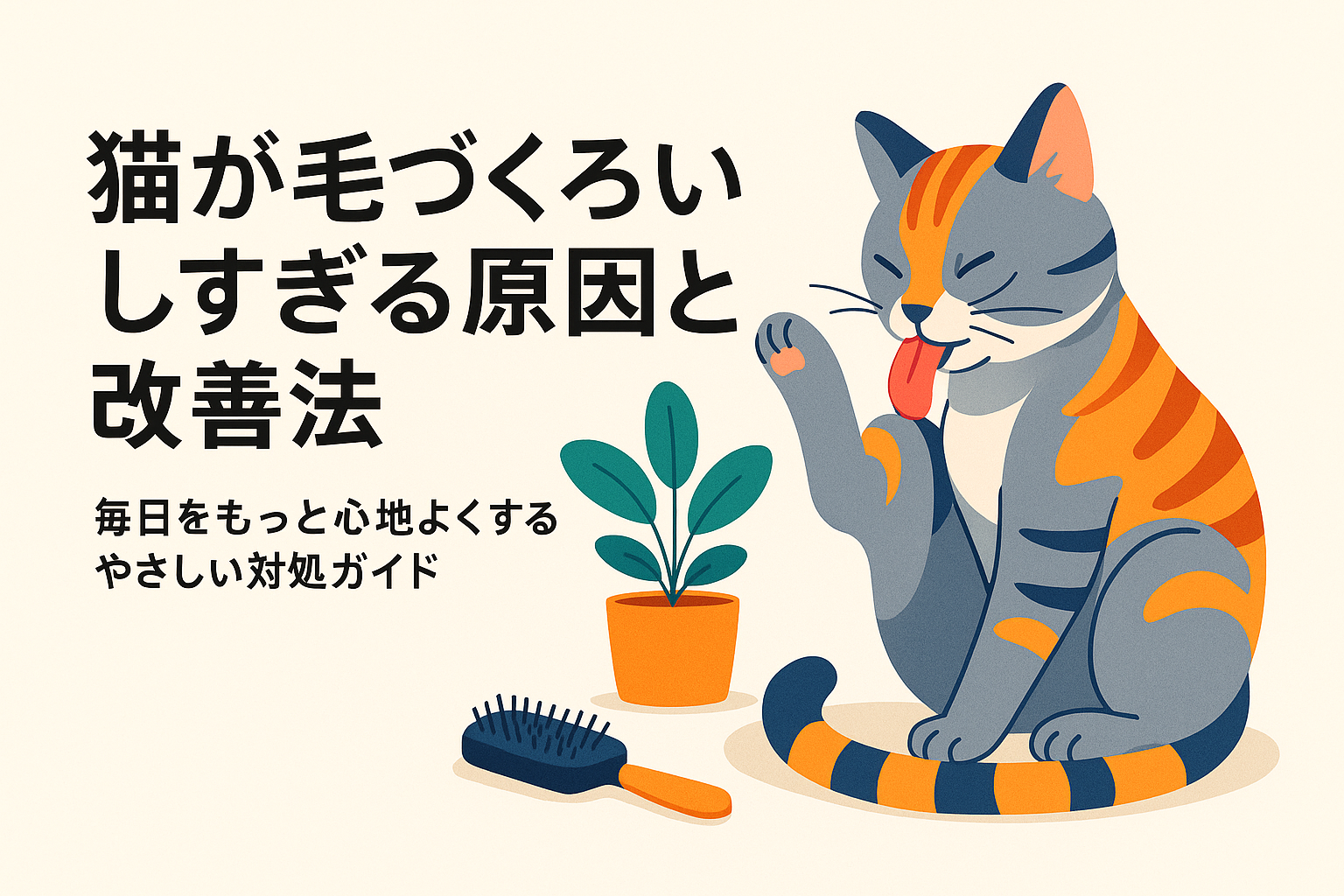 猫が毛づくろいしすぎる原因と改善法|毎日をもっと心地よくするやさしい対処ガイド