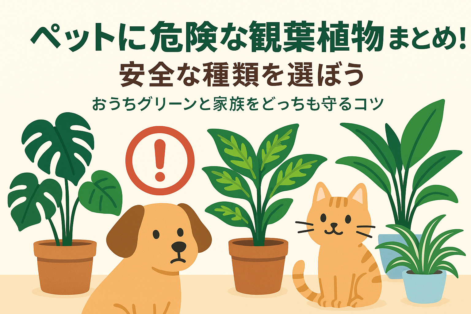 ペットに危険な観葉植物まとめ！安全な種類を選ぼう｜おうちグリーンと家族をどっちも守るコツ
