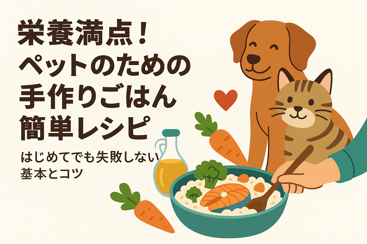 栄養満点！ペットのための手作りごはん簡単レシピ｜はじめてでも失敗しない基本とコツ