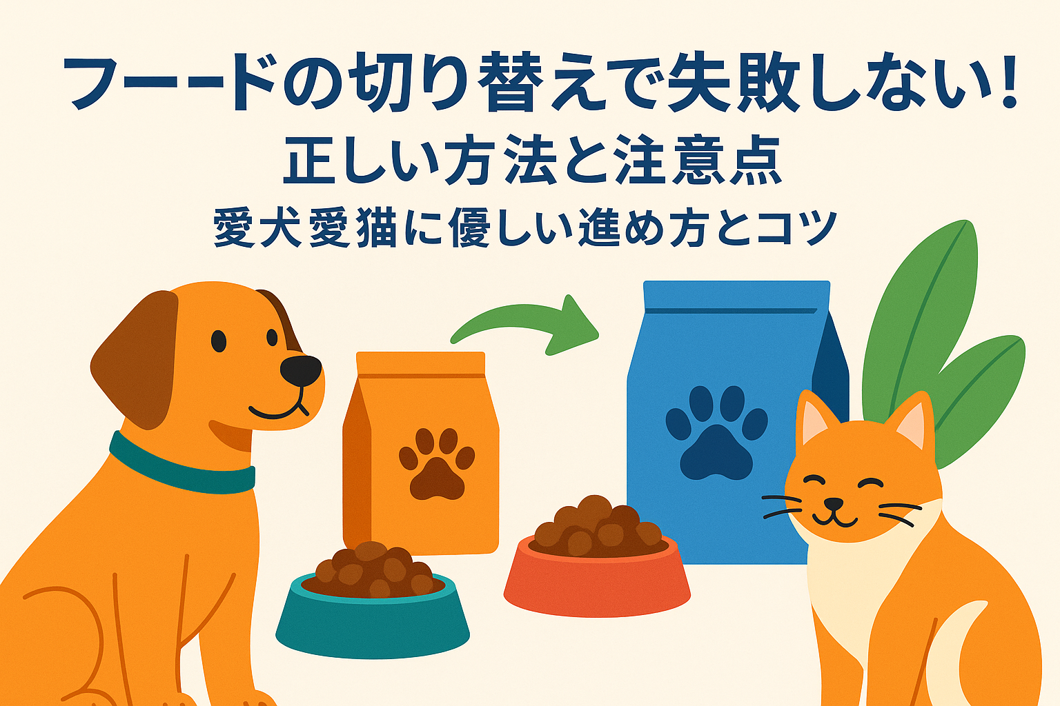 フードの切り替えで失敗しない！正しい方法と注意点｜愛犬愛猫に優しい進め方とコツ