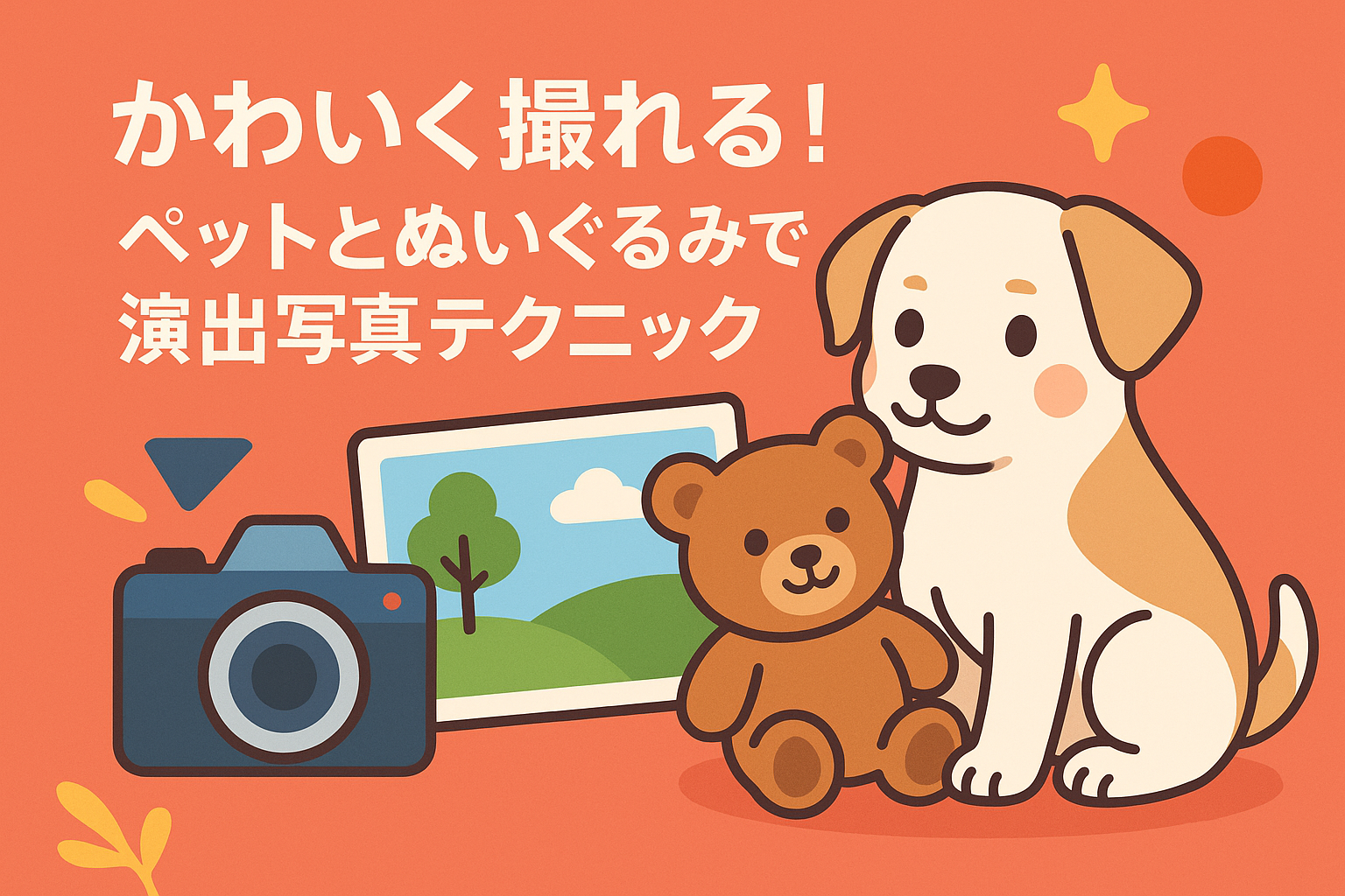 かわいく撮れる！ペットとぬいぐるみで演出写真テクニック