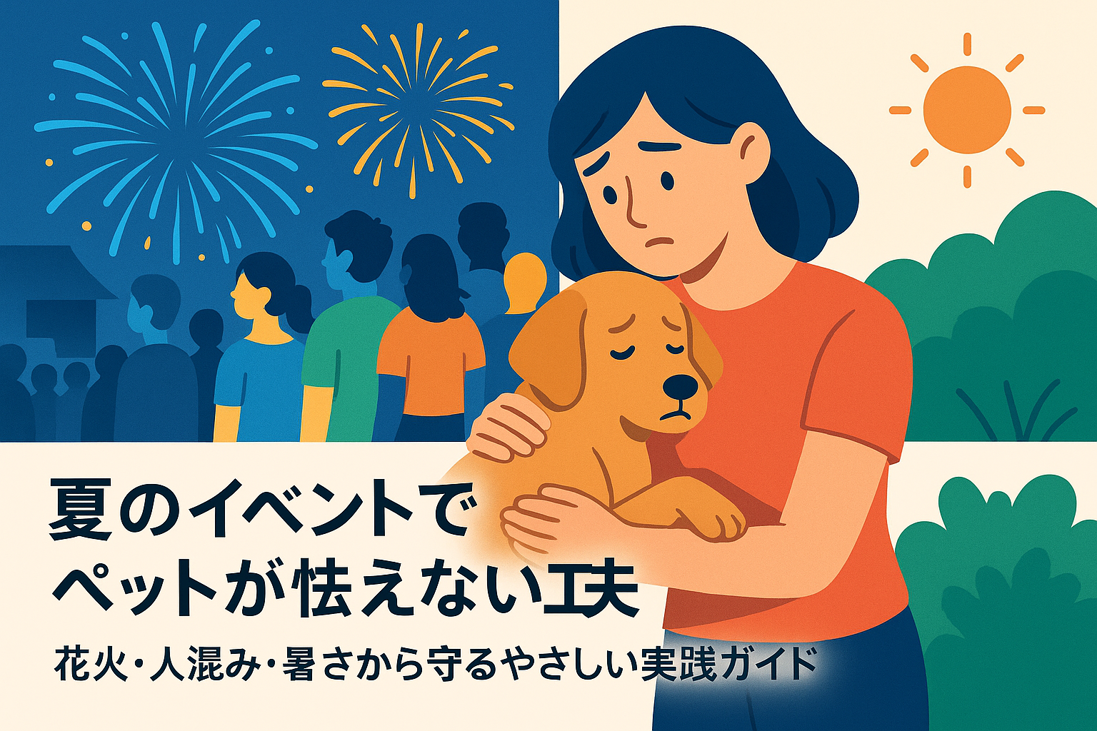 夏のイベントでペットが怯えない工夫｜花火・人混み・暑さから守るやさしい実践ガイド