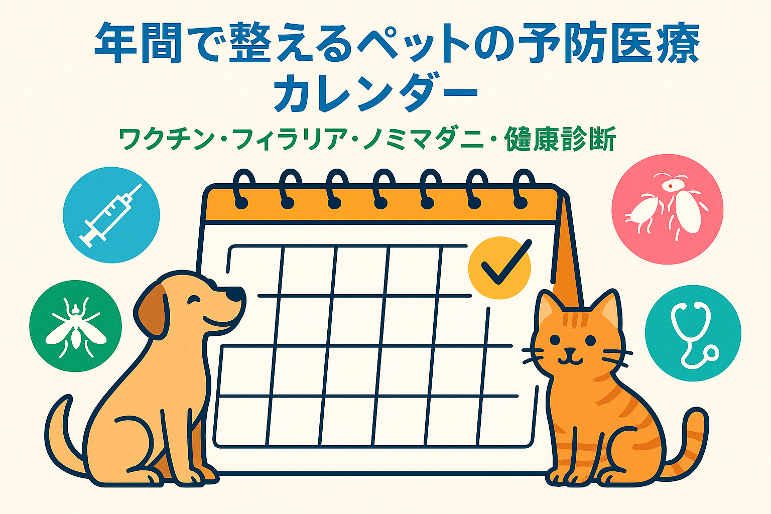 年間で整えるペットの予防医療カレンダー｜犬猫のワクチン・フィラリア・ノミマダニ・健康診断をやさしく整理