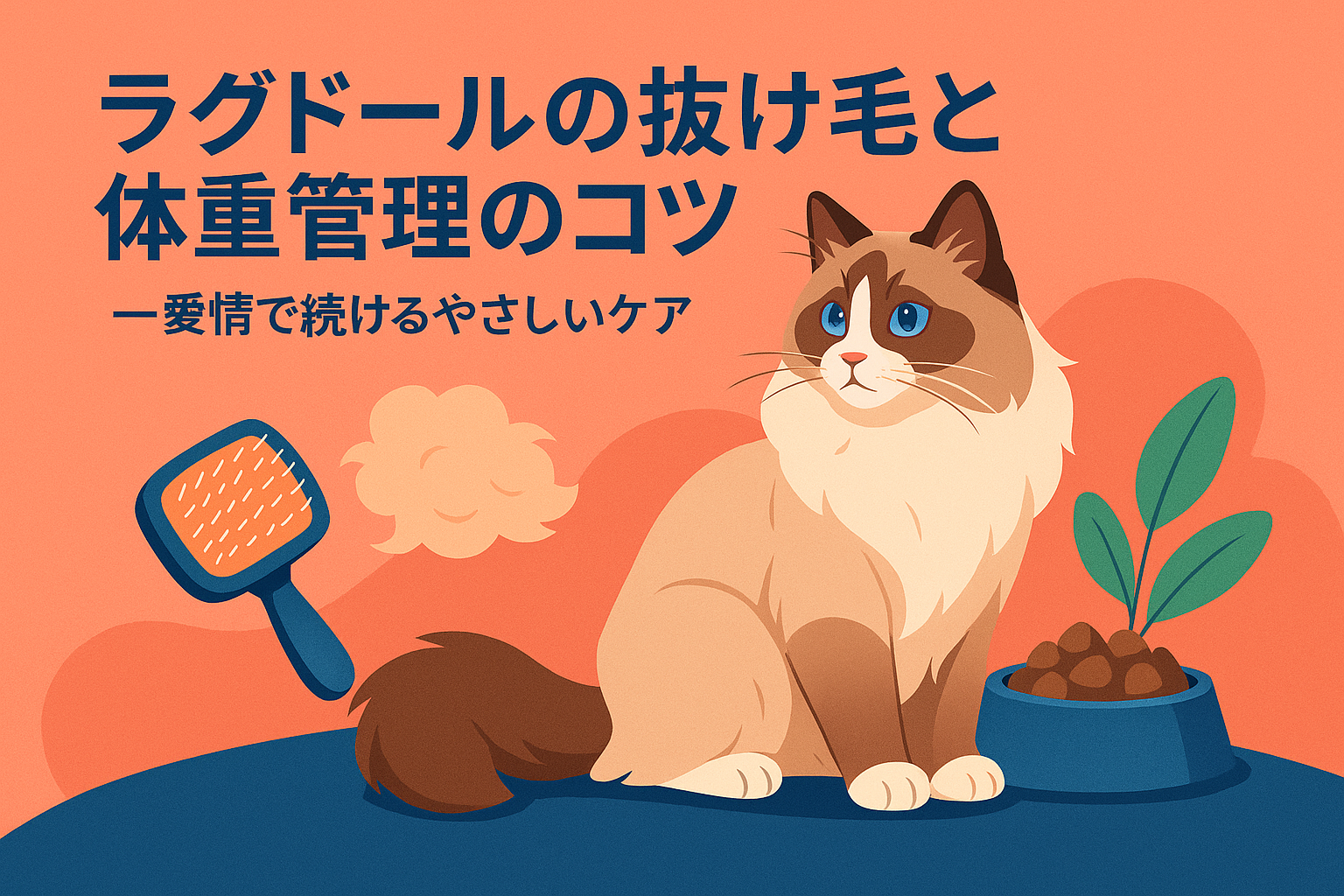 ラグドールの抜け毛と体重管理のコツ—愛情で続けるやさしいケア